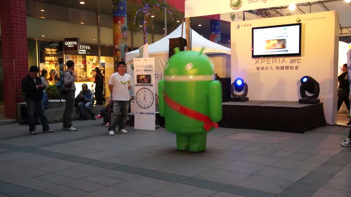 android Google dançarino para promover o Sony xperia