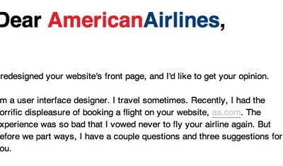 American airlines letter