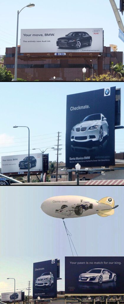 creative billboards outdoor ads bmw vs audi