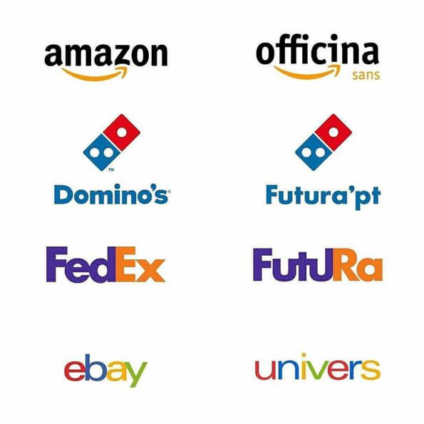 Fontes usadas pela amazon, dominos, fedex, ebay, bbc, Black&Decker