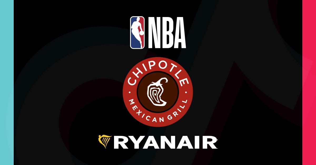 logo NBA, Rynair, Chipole no TikTok