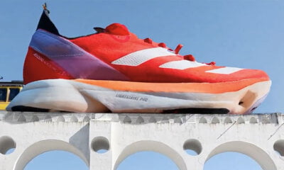 Adidas coloca tênis de corrida sobre os Arcos da Lapa em ação promocional para a Maratona do Rio