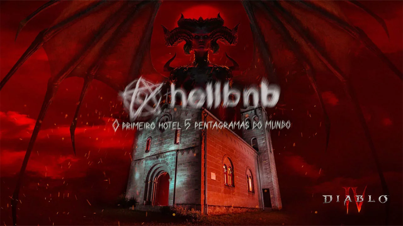 Catedral tematizada com atmosfera sombria de Diablo IV
