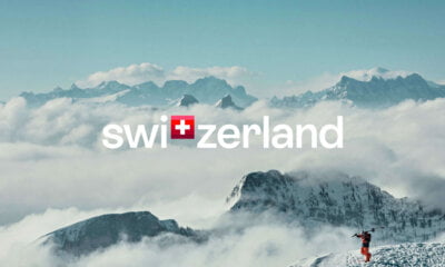 montanhas com o rebranding de Switzerland