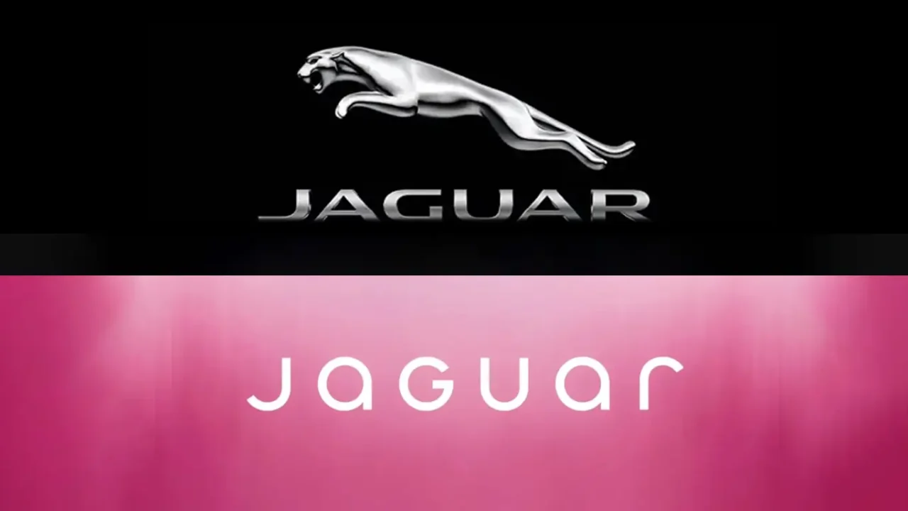 Antes e depois do rebranding do logotipo da Jaguar