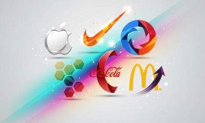 Imagem conceitual sobre os logotipos mais pesquisados do mundo e do Brasil, com elementos de design moderno e cores vibrantes que representam grandes marcas globais.