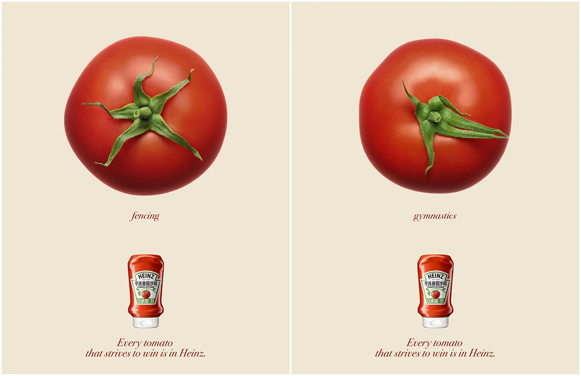 Heinz celebra os Jogos Nacionais da China com 34 pictogramas de tomate criativos
