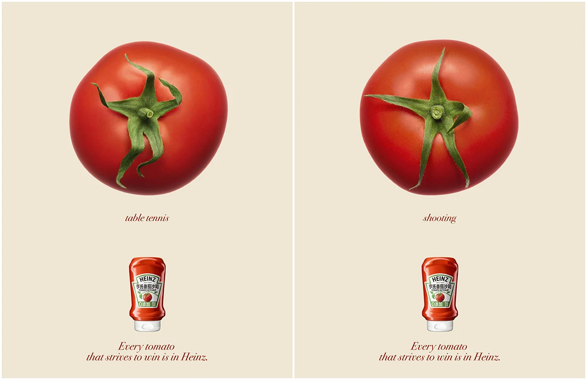 Heinz celebra os Jogos Nacionais da China com 34 pictogramas de tomate criativos