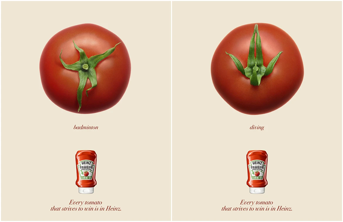 Heinz celebra os Jogos Nacionais da China com 34 pictogramas de tomate criativos