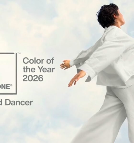 Nova cor Pantone 2026 Cloud Dancer aplicada no design