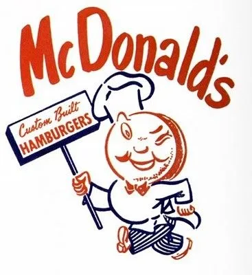 primeiro logotipo da McDonald's mostrava um mascote chamado Speedee
