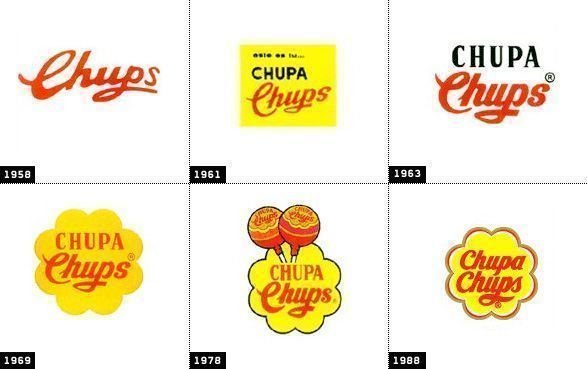 Logo da Chupa Chups criado por Salvador Dalí em formato floral amarelo e vermelho