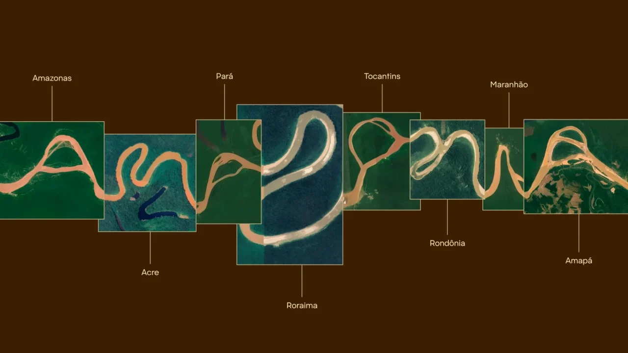 marca da Amazônia com identidade visual inspirada nos rios