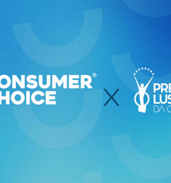 Logo da ConsumerChoice e dos Prémios Lusófonos da Criatividade lado a lado