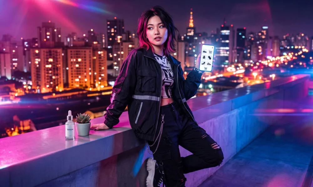 Foto em estilo K-pop representando o impacto da cultura oriental no Brasil sobre consumo e marketing