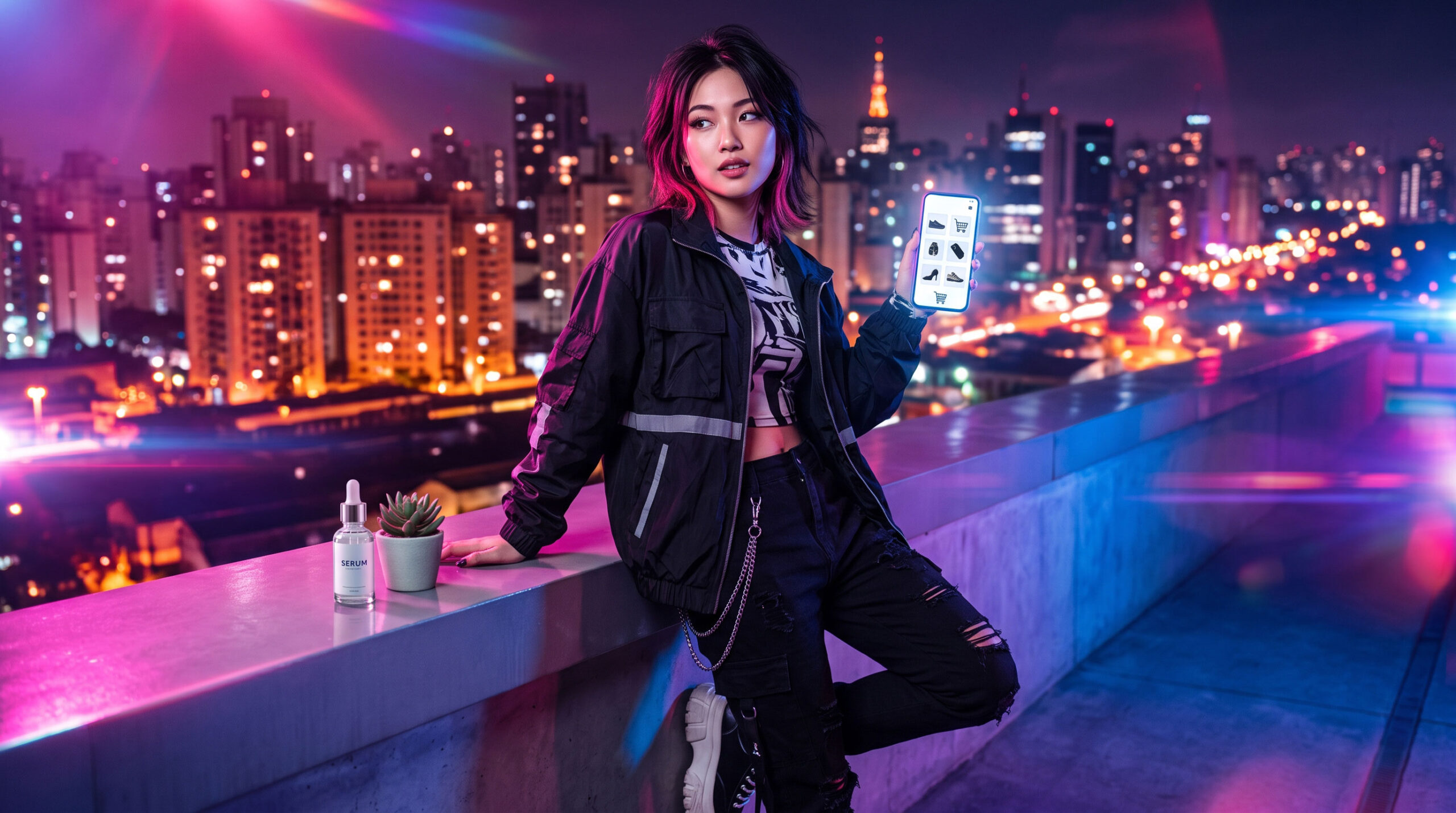 Foto em estilo K-pop representando o impacto da cultura oriental no Brasil sobre consumo e marketing