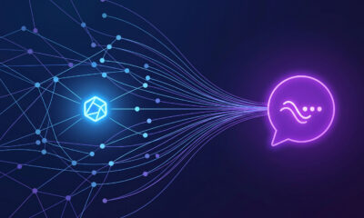 Ilustração conceitual do GEO conectando uma marca às respostas geradas por inteligência artificial