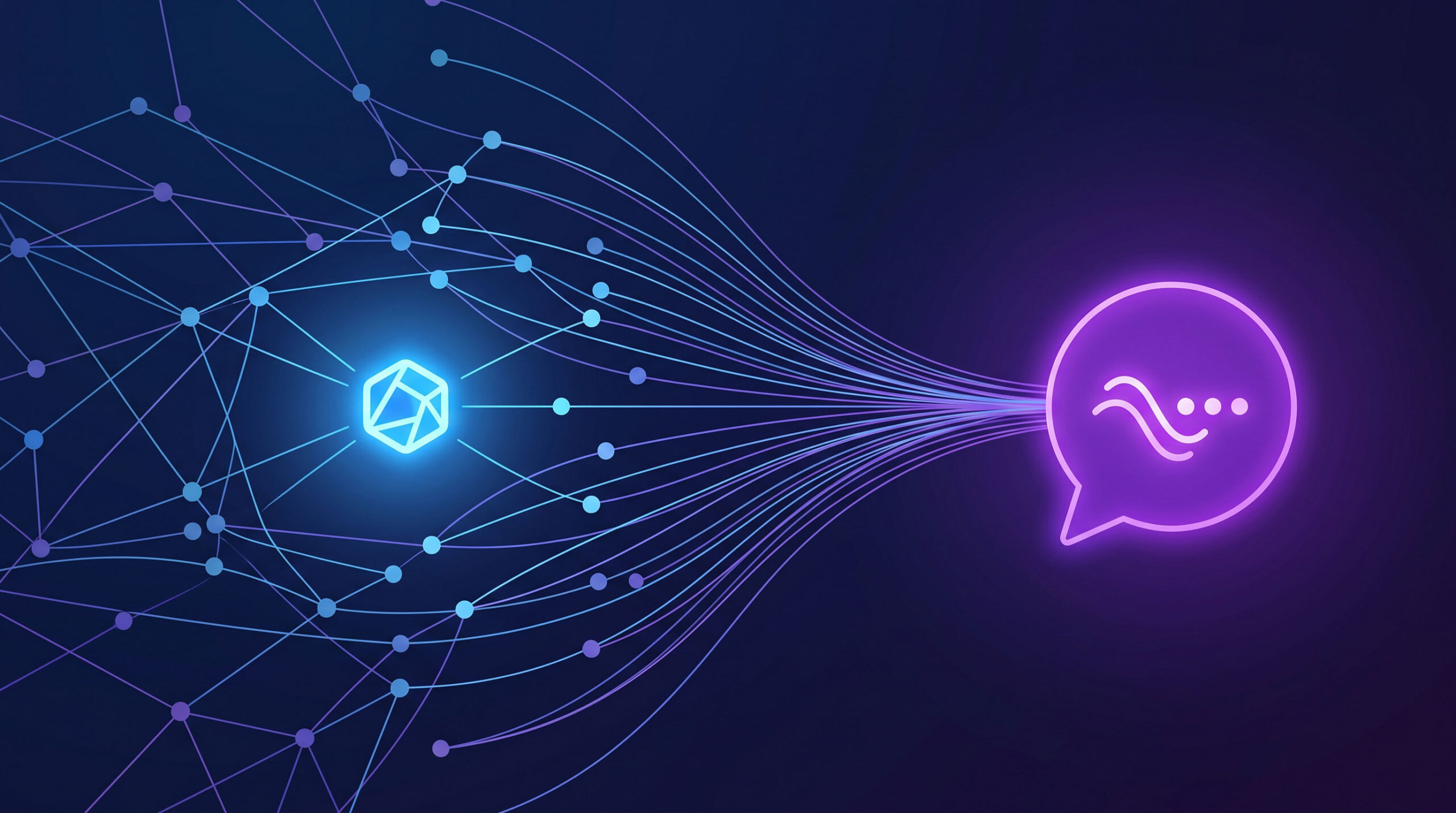 Ilustração conceitual do GEO conectando uma marca às respostas geradas por inteligência artificial