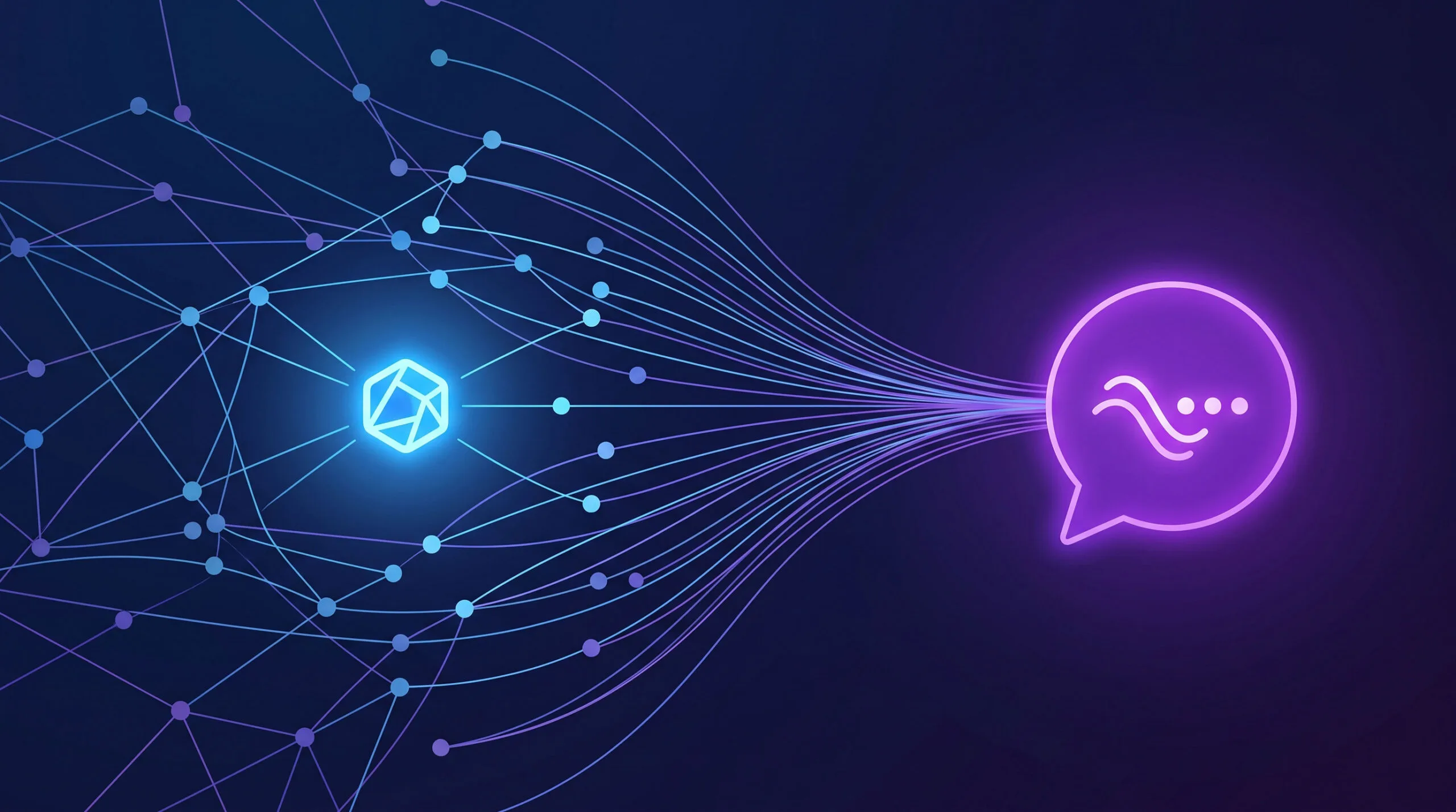 Ilustração conceitual do GEO conectando uma marca às respostas geradas por inteligência artificial
